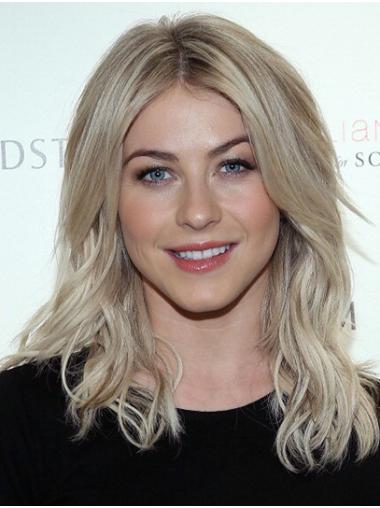 Synthetic Platinum Blonde Wavy 14" Shoulder Length Without Bangs Flexibility Julianne Hough Wigs