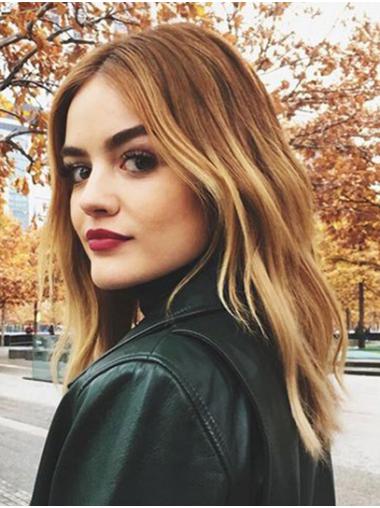 Synthetic Blonde Wavy 16" Long Without Bangs Popular Lucy Hale Wigs