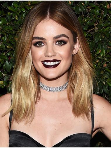 Synthetic Ombre/2 Tone Straight 16" Shoulder Length Without Bangs Natural Lucy Hale Wigs