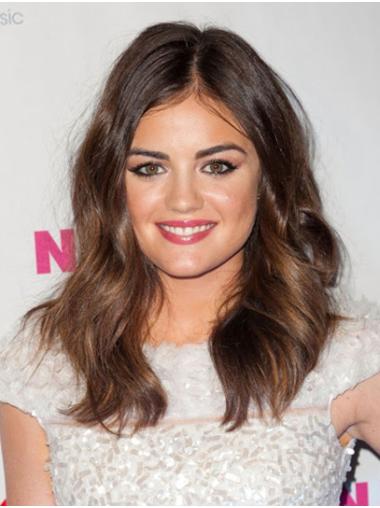 Synthetic Brown Wavy 16" Shoulder Length Without Bangs Comfortable Lucy Hale Wigs