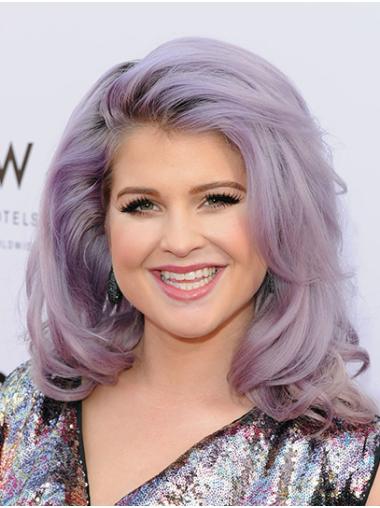 Purple Sleek Lace Front Shoulder Length Without Bangs Kelly Osbourne Wigs