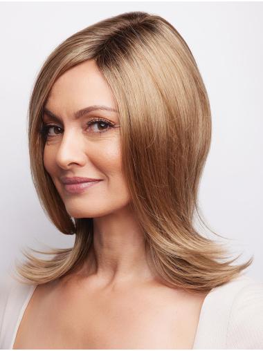 14" Straight Monofilament Without Bangs Sleek Synthetic Wigs