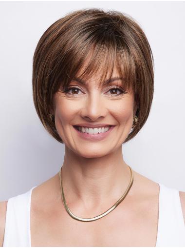 Straight Capless Brown Synthetic Wig Bob
