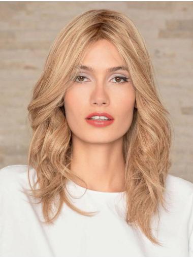 Without Bangs Remy Human Hair Monofilament Wavy Sassy Long Wigs