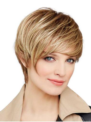 Synthetic Boycuts Blonde Straight Lace Wigs Online
