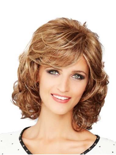 Wavy With Bangs 12" Chin Length Hand-Tied Wigs Style