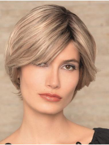 Remy Human Hair Boycuts Blonde Straight Lace Wigs For Wear