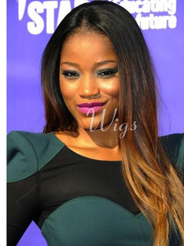 Long Ombre/2 Tone Straight Without Bangs Sassy African American Wigs