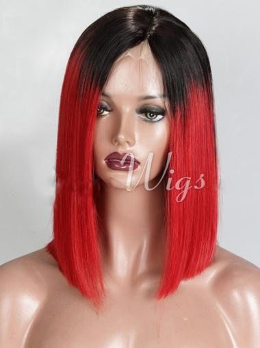 Chin Length Ombre/2 Tone Straight Bobs Discount African American Wigs