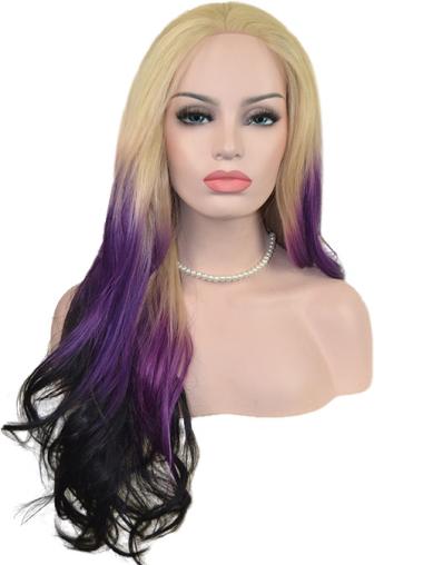 22" Ombre/2 Tone Long Without Bangs Wavy Great Lace Wigs
