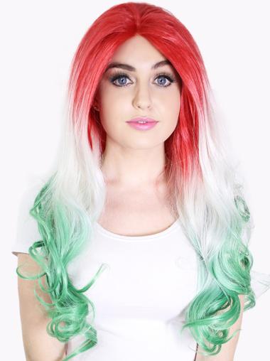 22" Ombre/2 Tone Long Without Bangs Wavy Perfect Lace Wigs