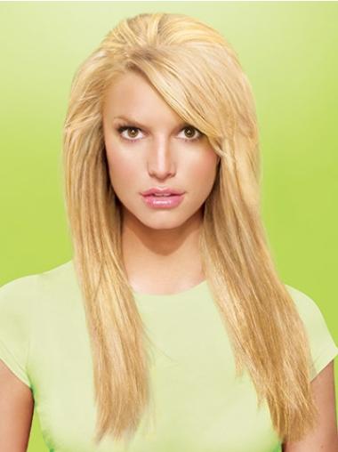 Sleek Blonde Straight Synthetic Clip In Hair Extensions
