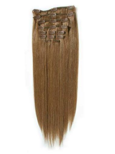 Fashionable Blonde Straight Remy Human Hair Clip In Hair Extensions