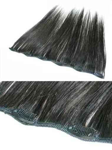 Fabulous Black Straight Remy Human Hair Clip In Hair Extensions