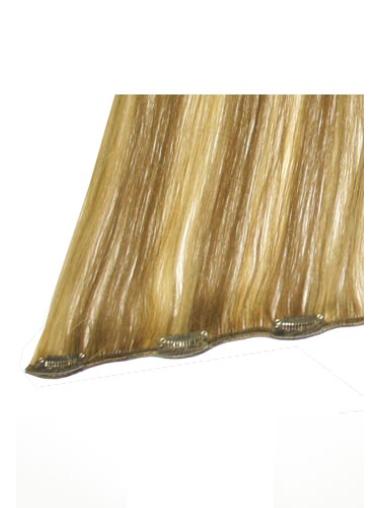 No-Fuss Blonde Straight Remy Human Hair Clip In Hair Extensions