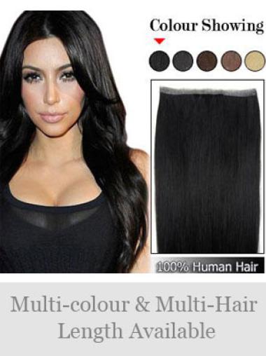 Straight Remy Human Hair Black Good Weft Extensions