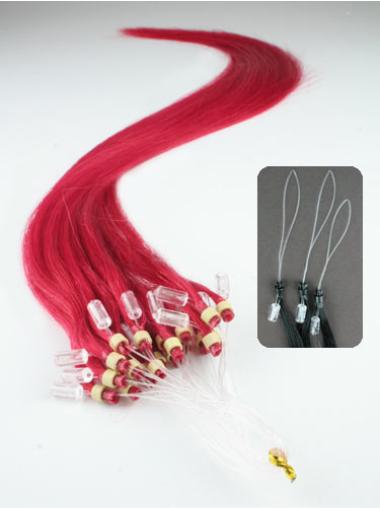 Fashion Red Straight Micro Loop Ring Hair Extensions