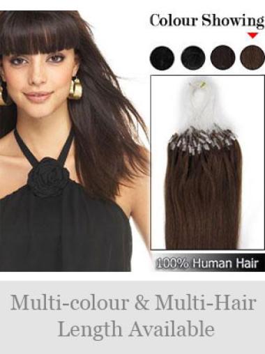 Flexibility Brown Straight Micro Loop Ring Hair Extensions