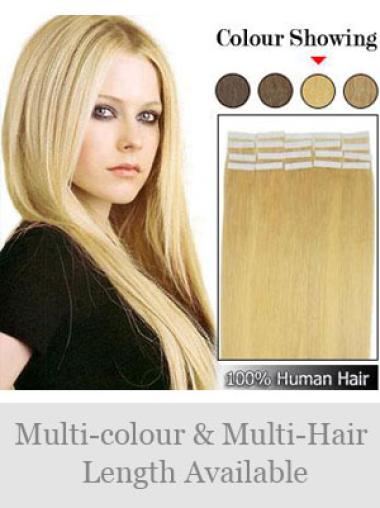 Blonde Straight No-Fuss Remy Human Hair Tape In Hair Extensions