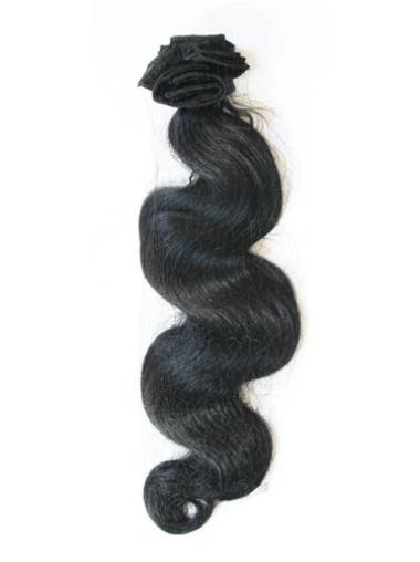 Black Wavy Style Remy Human Hair Tape In Hair Extensions