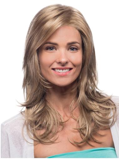 Wavy Synthetic Hair With Lace Front Wavy Style Blonde Color