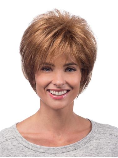 Hot Hair Synthetic Wigs Chin Length Straight Style Auburn Color