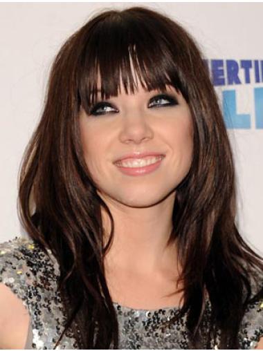 Comfortable Brown Long Straight 16" With Bangs Carly Rae Jepsen Wigs