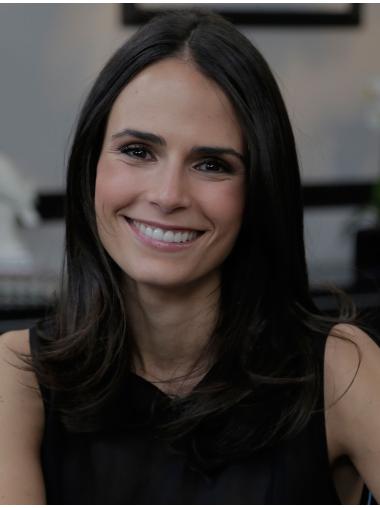 Convenient Black Long Straight 16" Without Bangs Jordana Brewster Wigs