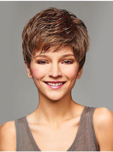 Short Curly Wigs With Capless Synthetic Blonde Color Cropped Length