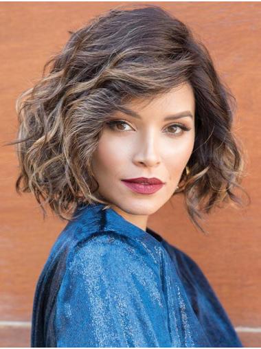 Curly Brown Synthetic Suitable 10" Bob Wigs