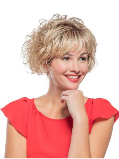 Curly Blonde Synthetic Fashion 6" Bob Wigs