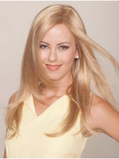 Without Bangs Straight Blonde Synthetic Trendy Long Wigs