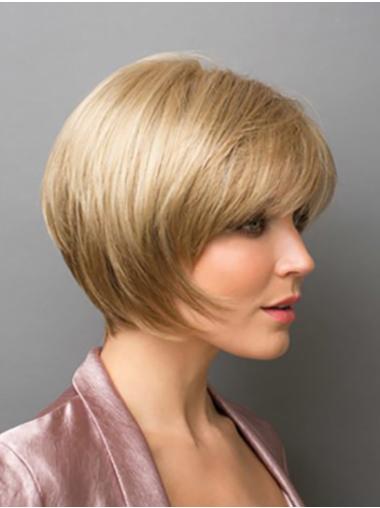 10" Capless Chin Length Synthetic Blonde Bob Haircuts