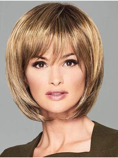10" Capless Chin Length Synthetic Blonde Bob Wigs