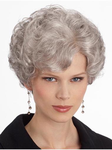Curly Short Monofilament Blonde Synthetic Classic Wig