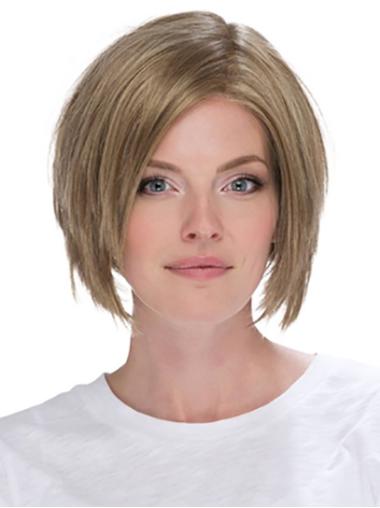 10" Chin Length Lace Front Straight Synthetic Bob Wigs For Women