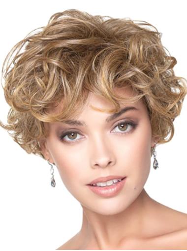 8" Short Capless Curly Synthetic Soft Bob Wigs