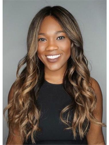 20 Inches With Highlights Lace Front Wave Glueless Lace Wig Pre Plucked