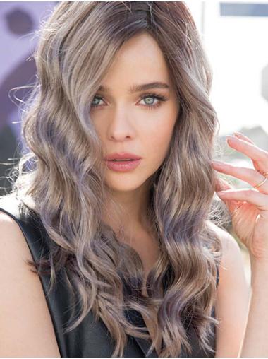 Wavy Ombre/2 Tone Without Bangs Monofilament 16" Synthetic Online Long Wigs