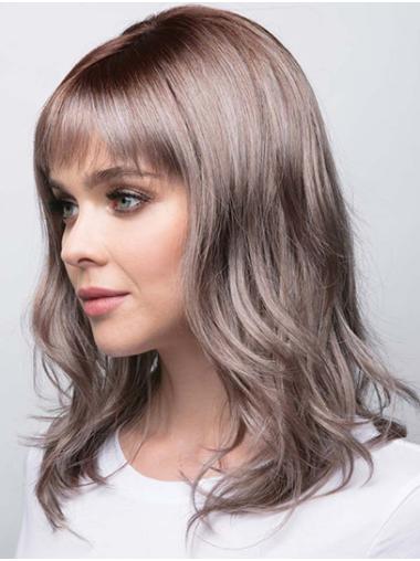Wavy Ombre/2 Tone With Bangs Capless 16" Synthetic Great Long Wigs