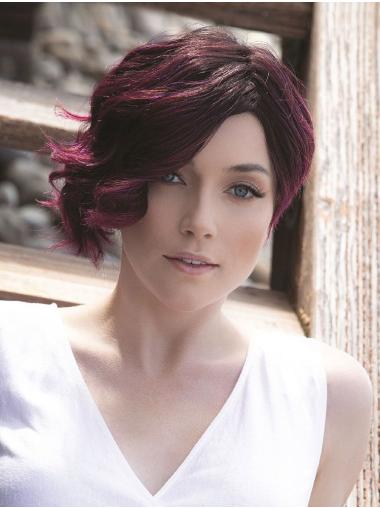 Short Wavy Red Synthetic Designed Bob Wigs
