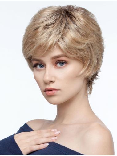 100% Hand-tied Straight Synthetic Blonde New Style Short Wigs