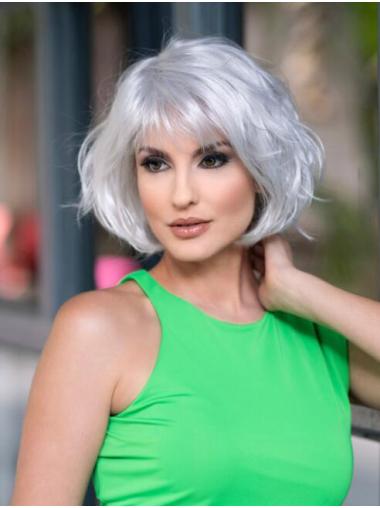 Bobs Curly Lace Front Synthetic Female Short Grey Wigs