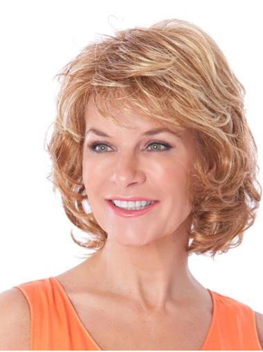 Chin Length Capless Synthetic Curly Bobs Ombre/2 Tone 12" Beautiful Medium Wigs