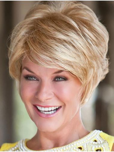 Blonde 8" Synthetic Wavy Layered Short Wigs