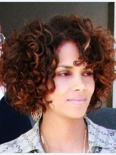 Full Lace Curly Without Bangs Short Perfect 10" Halle Berry Wigs
