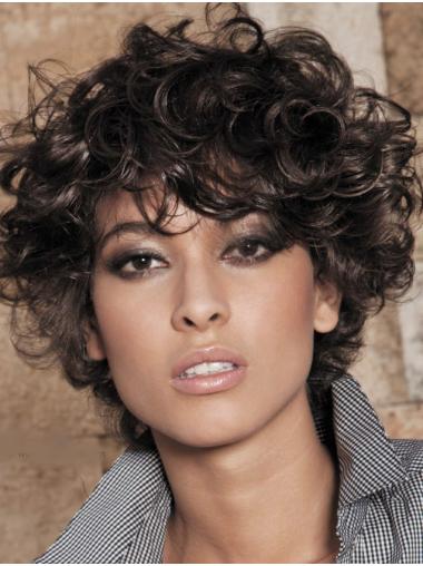 Short Durable Curly With Highlights Classic Human Wigs