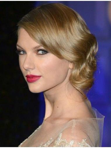 100% Hand-tied Without Bangs Wavy Shoulder Length Blonde Discount Taylor Swift Wigs