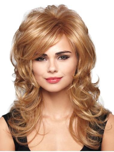 Hairstyles Blonde Wavy With Bangs Capless Long Wigs