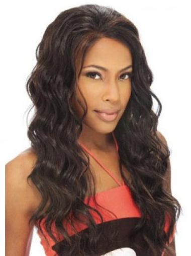 Wavy Without Bangs Lace Front Modern 22" Brown Long Wigs